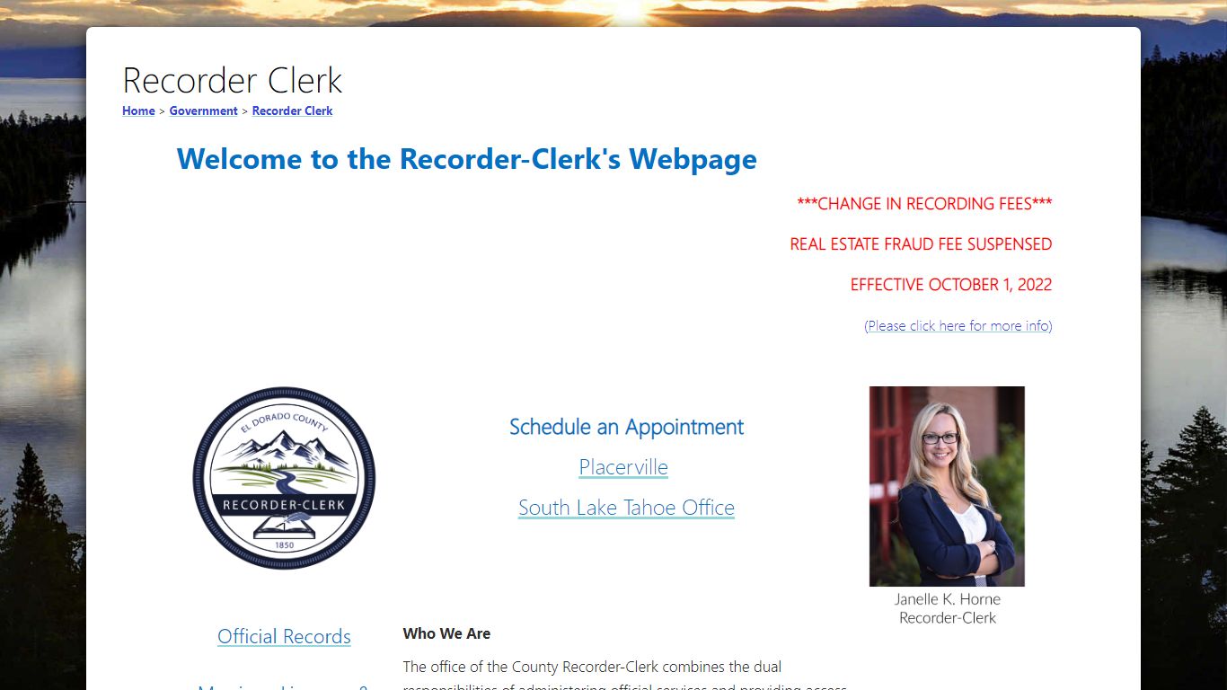 Recorder Clerk - El Dorado County