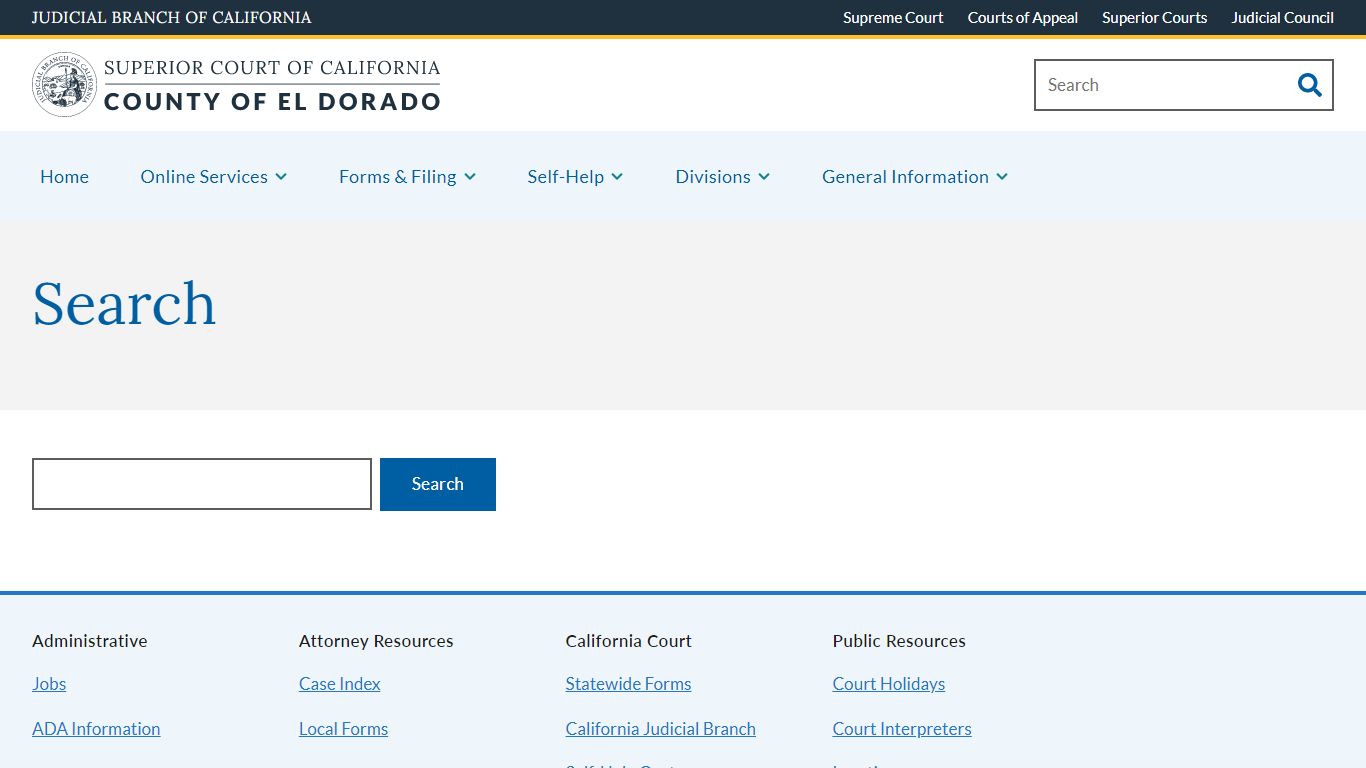 Search | Superior Court of California | County of El Dorado